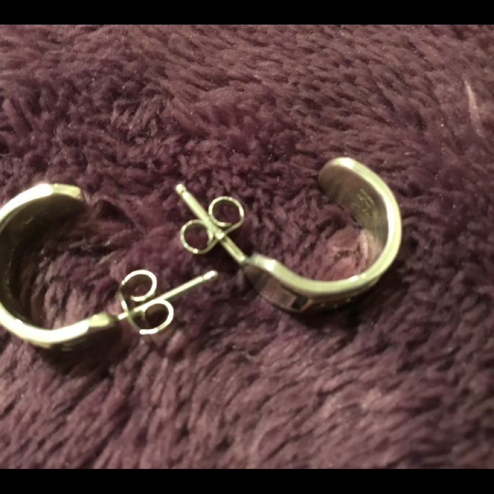 925 & 14Kt Y/Gold Native American Half Hoop Earrings! - Picture 3 of 9